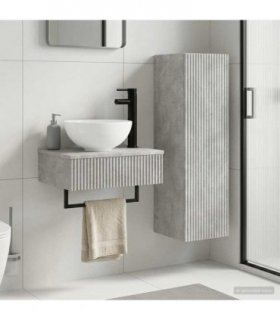 vidaXL Bathroom Cabinet Set 2 pcs Concrete Grey 33 x 34.5 x 100 cm