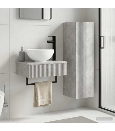 vidaXL Bathroom Cabinet Set 2 pcs Concrete Grey 33 x 34.5 x 100 cm