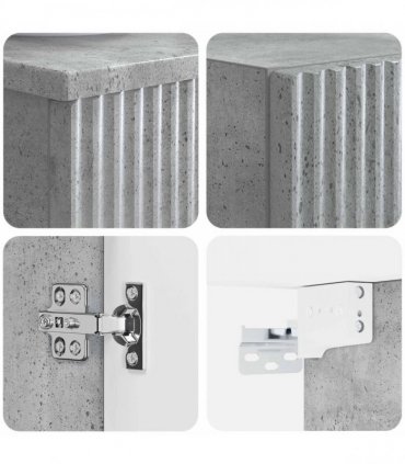 vidaXL Bathroom Cabinet Set 2 pcs Concrete Grey 33 x 34.5 x 100 cm