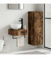 vidaXL Bathroom Cabinet Set 2 pcs Smoked Oak 33 x 34.5 x 100 cm