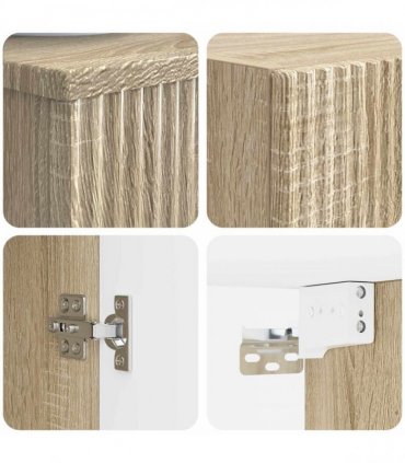 vidaXL Bathroom Cabinet Set 2 pcs Sonoma Oak 33 x 34.5 x 100 cm
