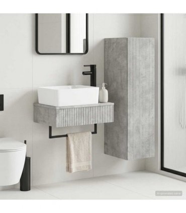 vidaXL Bathroom Cabinet Set 2 pcs Concrete Grey 33 x 34.5 x 100 cm
