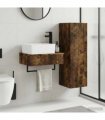 vidaXL Bathroom Cabinet Set 2 pcs Smoked Oak 33 x 34.5 x 100 cm