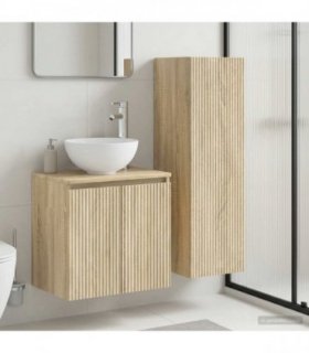 vidaXL Bathroom Cabinet Set 2 pcs Sonoma Oak 33 x 34.5 x 100 cm