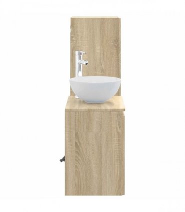vidaXL Bathroom Cabinet Set 2 pcs Sonoma Oak 33 x 34.5 x 100 cm