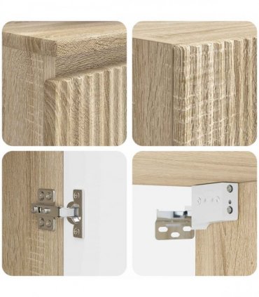 vidaXL Bathroom Cabinet Set 2 pcs Sonoma Oak 33 x 34.5 x 100 cm