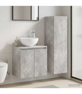vidaXL Bathroom Cabinet Set 2 pcs Concrete Grey 33 x 34.5 x 100 cm