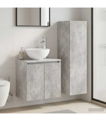 vidaXL Bathroom Cabinet Set 2 pcs Concrete Grey 33 x 34.5 x 100 cm