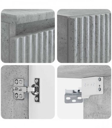 vidaXL Bathroom Cabinet Set 2 pcs Concrete Grey 33 x 34.5 x 100 cm