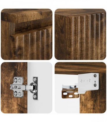 vidaXL Bathroom Cabinet Set 2 pcs Smoked Oak 33 x 34.5 x 100 cm