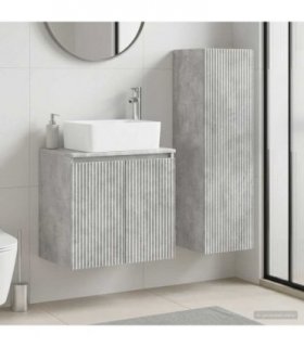 vidaXL Bathroom Cabinet Set 2 pcs Concrete Grey 33 x 34.5 x 100 cm