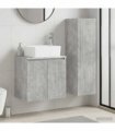 vidaXL Bathroom Cabinet Set 2 pcs Concrete Grey 33 x 34.5 x 100 cm
