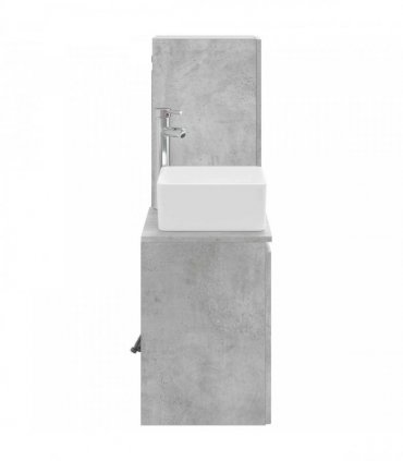 vidaXL Bathroom Cabinet Set 2 pcs Concrete Grey 33 x 34.5 x 100 cm