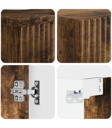 vidaXL Bathroom Cabinet Set 2 pcs Smoked Oak 33 x 34.5 x 100 cm