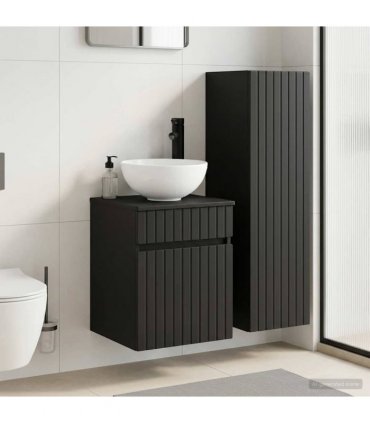 vidaXL Bathroom Cabinet Set 2 pcs Black 33 x 34.5 x 100 cm