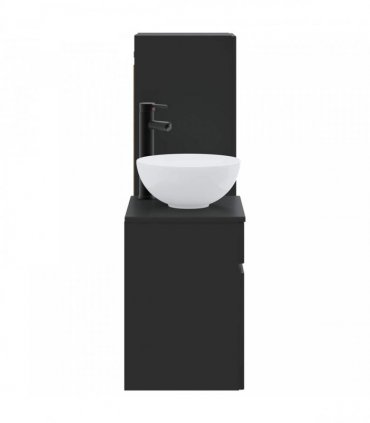 vidaXL Bathroom Cabinet Set 2 pcs Black 33 x 34.5 x 100 cm