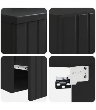 vidaXL Bathroom Cabinet Set 2 pcs Black 33 x 34.5 x 100 cm