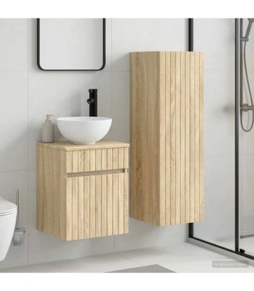 vidaXL Bathroom Cabinet Set 2 pcs Sonoma Oak 33 x 34.5 x 100 cm