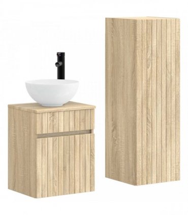 vidaXL Bathroom Cabinet Set 2 pcs Sonoma Oak 33 x 34.5 x 100 cm