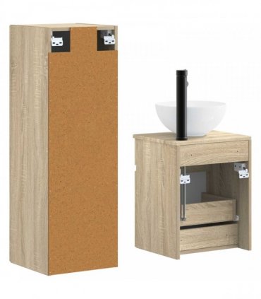 vidaXL Bathroom Cabinet Set 2 pcs Sonoma Oak 33 x 34.5 x 100 cm