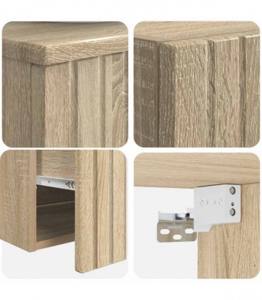 vidaXL Bathroom Cabinet Set 2 pcs Sonoma Oak 33 x 34.5 x 100 cm