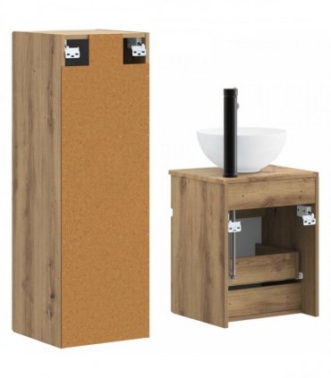 vidaXL Bathroom Cabinet Set 2 pcs Artisan Oak 33 x 34.5 x 100 cm