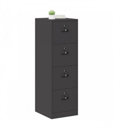 vidaXL File Cabinet Geometric Black 44 x 50 x 139 cm Cold-Rolled Steel