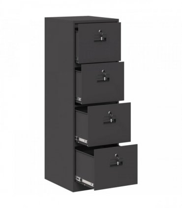 vidaXL File Cabinet Geometric Black 44 x 50 x 139 cm Cold-Rolled Steel