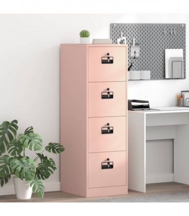 vidaXL File Cabinet Geometric Pink 44 x 50 x 139 cm Cold-Rolled Steel