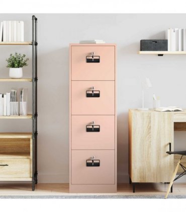 vidaXL File Cabinet Geometric Pink 44 x 50 x 139 cm Cold-Rolled Steel