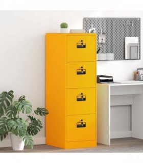 vidaXL File Cabinet Mustard Yellow 44 x 50 x 139 cm Cold-Rolled Steel