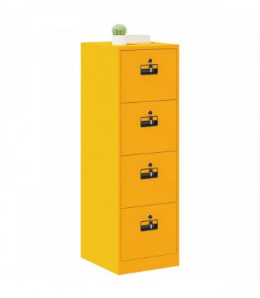 vidaXL File Cabinet Mustard Yellow 44 x 50 x 139 cm Cold-Rolled Steel
