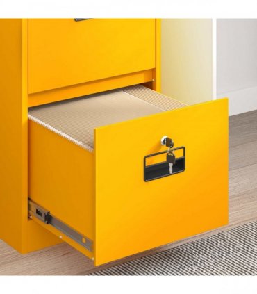 vidaXL File Cabinet Mustard Yellow 44 x 50 x 139 cm Cold-Rolled Steel