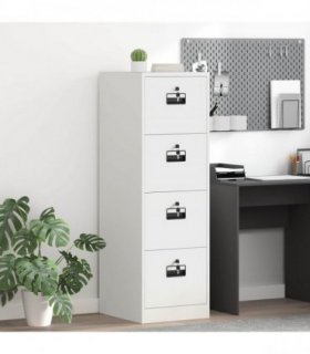 vidaXL File Cabinet Geometric White 44 x 50 x 139 cm Cold-Rolled Steel