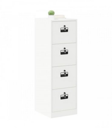 vidaXL File Cabinet Geometric White 44 x 50 x 139 cm Cold-Rolled Steel