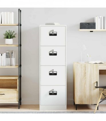 vidaXL File Cabinet Geometric White 44 x 50 x 139 cm Cold-Rolled Steel