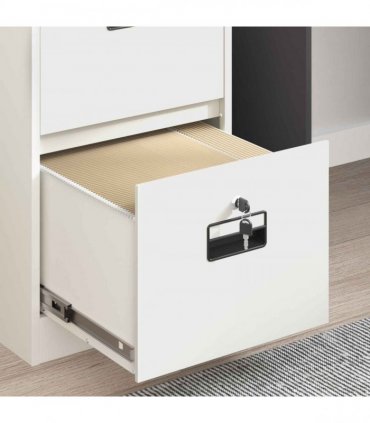 vidaXL File Cabinet Geometric White 44 x 50 x 139 cm Cold-Rolled Steel