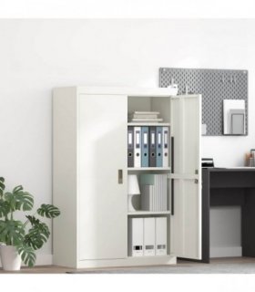 vidaXL Storage Cabinet White 90 x 40 x 140 cm Steel