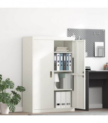 vidaXL Storage Cabinet White 90 x 40 x 140 cm Steel