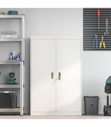 vidaXL Storage Cabinet White 90 x 40 x 140 cm Steel