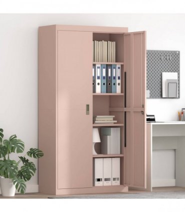 vidaXL Storage Cabinet Pink 90 x 40 x 180 cm Steel
