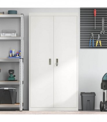 vidaXL Storage Cabinet White 90 x 40 x 180 cm Steel