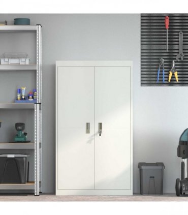 vidaXL Storage Cabinet White 80 x 40 x140 cm Steel