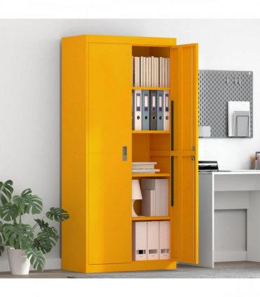 vidaXL Storage Cabinet Mustard Yellow 80 x 40 x180 cm Steel