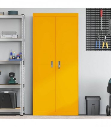 vidaXL Storage Cabinet Mustard Yellow 80 x 40 x180 cm Steel