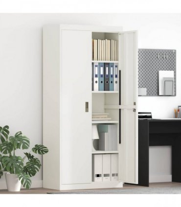 vidaXL Storage Cabinet White 80 x 40 x180 cm Steel