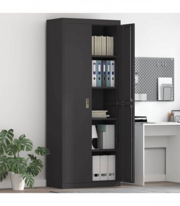 vidaXL Storage Cabinet Black 80 x 40 x200 cm Steel