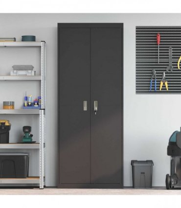 vidaXL Storage Cabinet Black 80 x 40 x200 cm Steel
