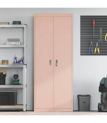 vidaXL Storage Cabinet Pink 80 x 40 x200 cm Steel