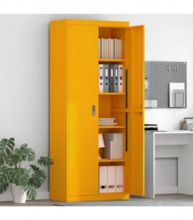 vidaXL Storage Cabinet Mustard Yellow 80 x 40 x200 cm Steel